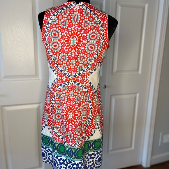 London Times Multi Colored Sheath Mini Dress Halter Neckline, Size 4 - Picture 6 of 15
